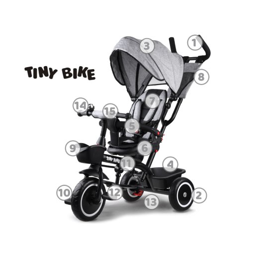 Slika Tricikl Tiny Bike 3u1 – Grey