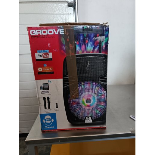 Slika iDance karaoke Groove 420mk3, 500W, FM, BT, discoLED, 2*bežič mik, daljin, bater