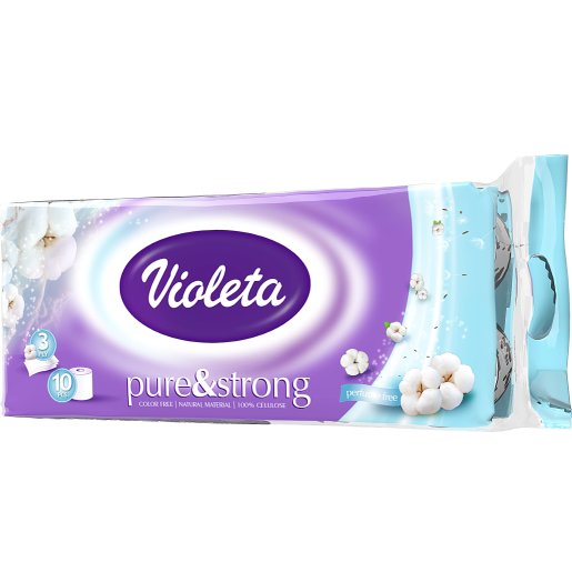 Slika Violeta toaletni papir Pure&Strong, 10/1 3sloja 