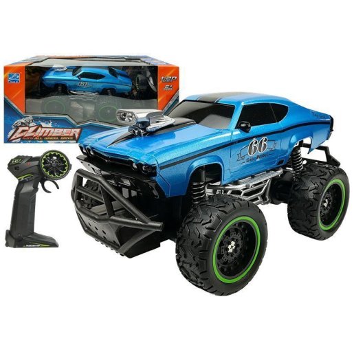 Slika Monster Truck Mustang na daljinsko upravljanje 1:20 plavi