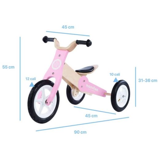 Slika Drveni bicikl 2u1 Jane sweet pink