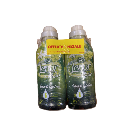 Slika Lenor omekšivač Bergamot i Aloe vera ELIXIR, Sogno di calabria, 2 x 25 pranja, 2 x 525 ml